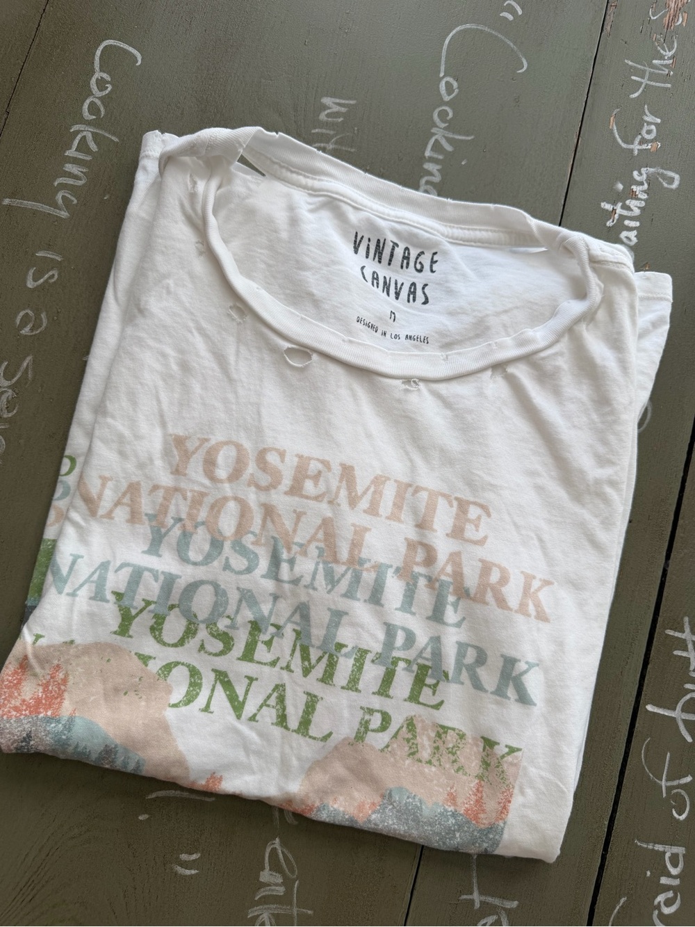 Vintage Canvas Women's Yosemite Graphic Tee - White with Multicolor Print